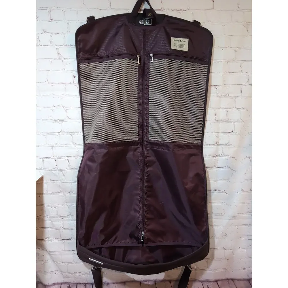 Samsonite Bi-Fold Garment Bag Burgundy Plum Purple Travel Suit Weekend Cover 24